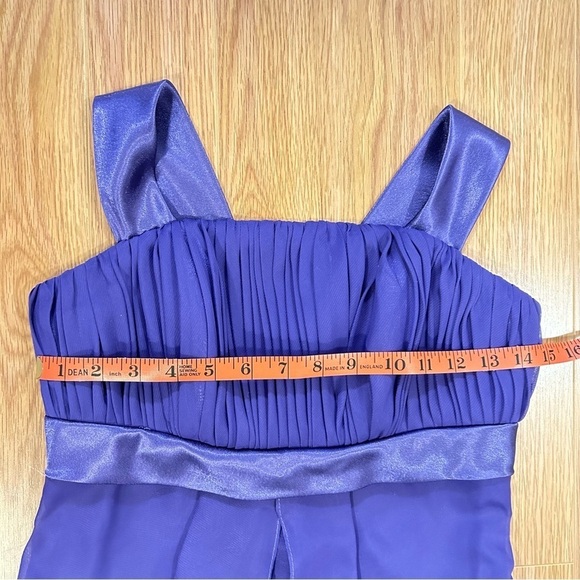 Vintage Satin & Chiffon Formal Dress Purple - Picture 9 of 11